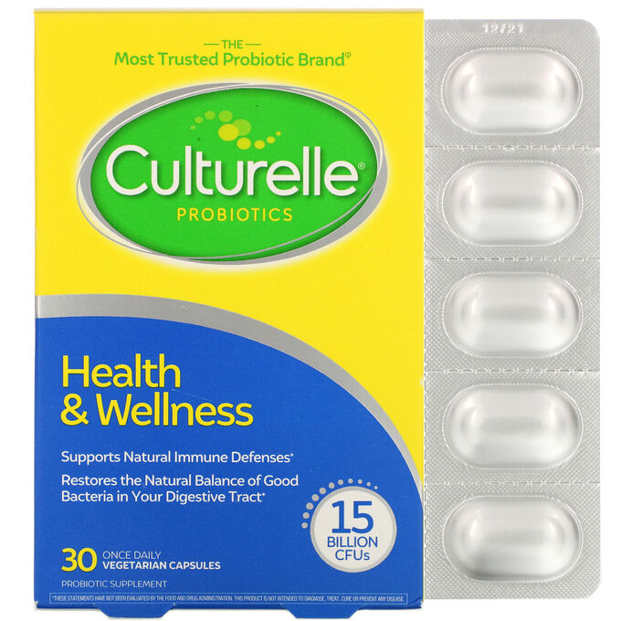 Culturelle, Probiotics, Health &amp; Welness, 15 Billion CFUs, 30 Once Daily Vegetarian Capsules