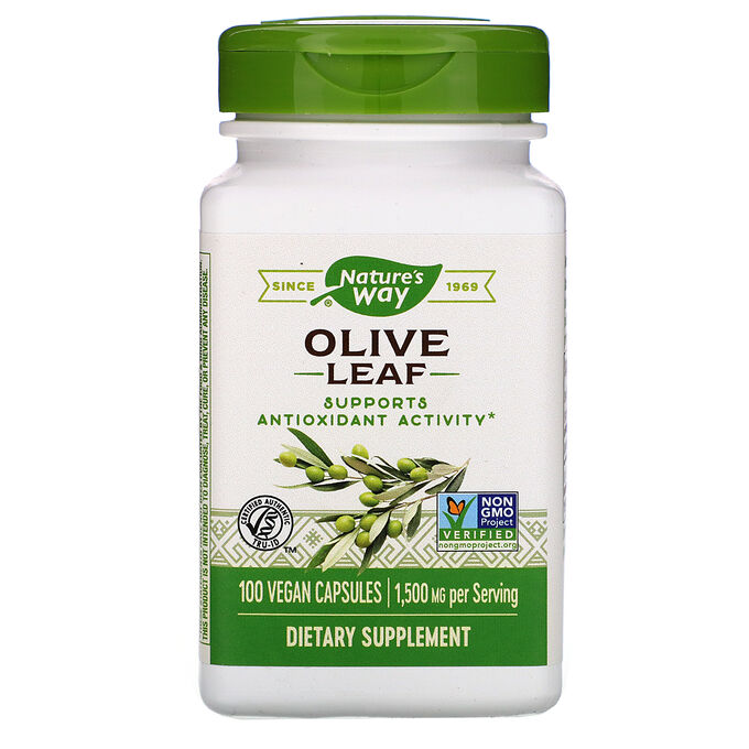 Nature&amp;#x27 - s Way, Olive Leaf, 1,500 mg, 100 Vegan Capsules