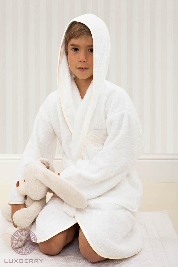 Детский банный халат Queen Цвет: Белый, Бежевый (5-6 лет). Производитель: Luxberry