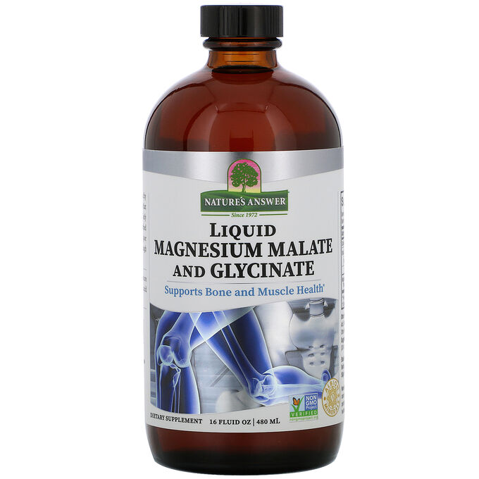 Nature&amp;#x27 - s Answer, Liquid Magnesium Malate and Glycinate, 16 fl oz (480 ml)