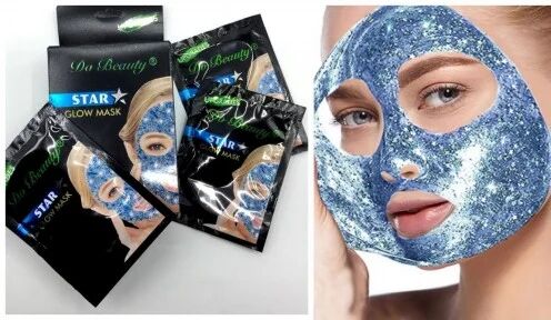Маска для лица Do Beauty Star Glow Mask Oil Control голубая Глиттерные маски. Уходовая косметика!
