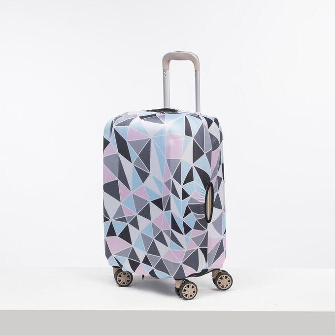 Чехол для чемодана мал 20&quot; Треугольники, 32*23*48, розовый/голубой