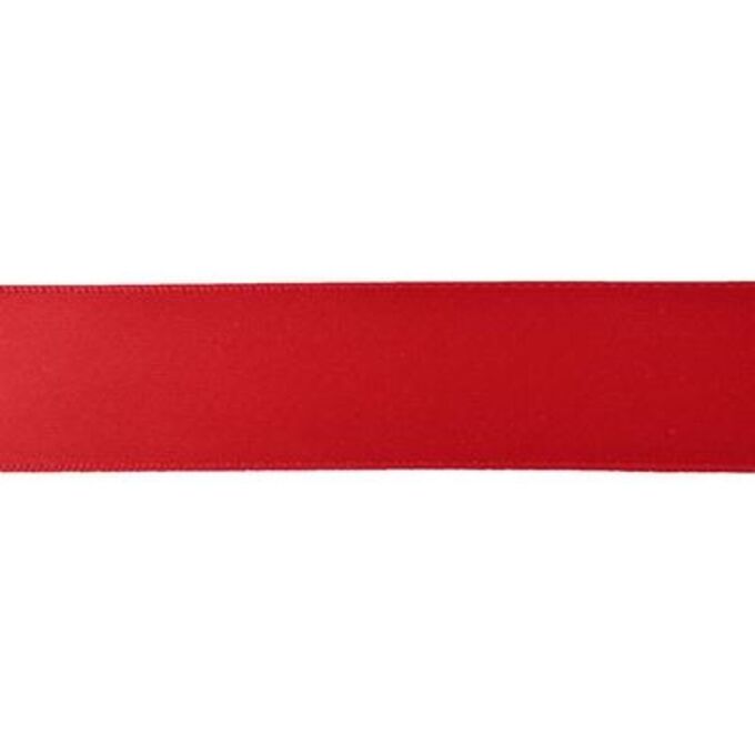 Лента атласная, 2,5 см, в рулоне 91,40 м, цвет красный
