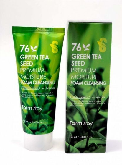FarmStay Пенка д/умывания 100 мл 76 Green Tea Seed Premium Moisture &quot;Семена Зеленого чая&quot;