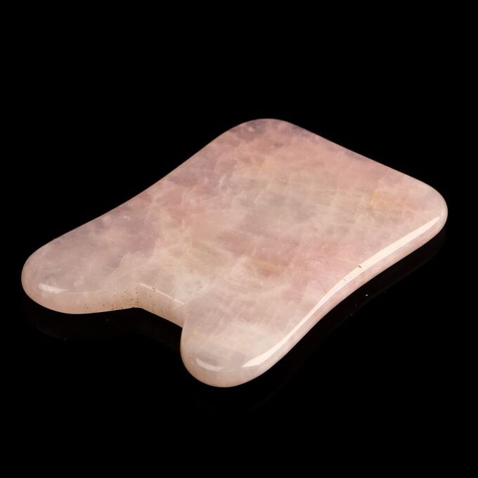 Пластина - скребок для массажа Гуаша, розовый кварц 3312805