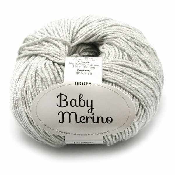 Пряжа DROPS Baby Merino Цвет.22m Light grey/св.серый