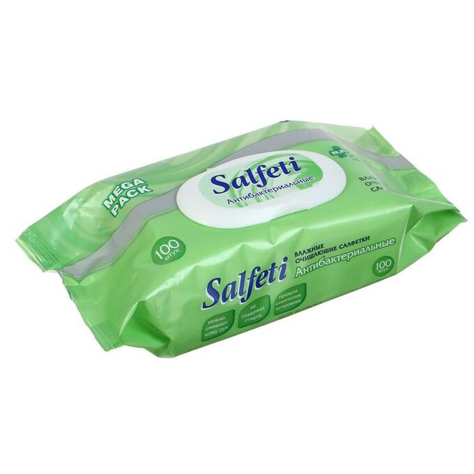 Салфетки влажные «Salfeti» антибактериальные, 100 шт