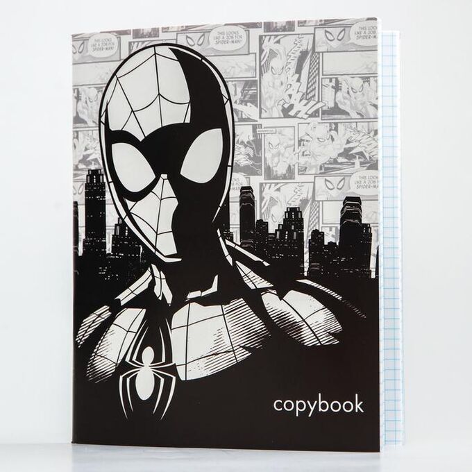 MARVEL Тетрадь 48 листов в клетку, картонная обложка «Супергерой», «Человек-паук»