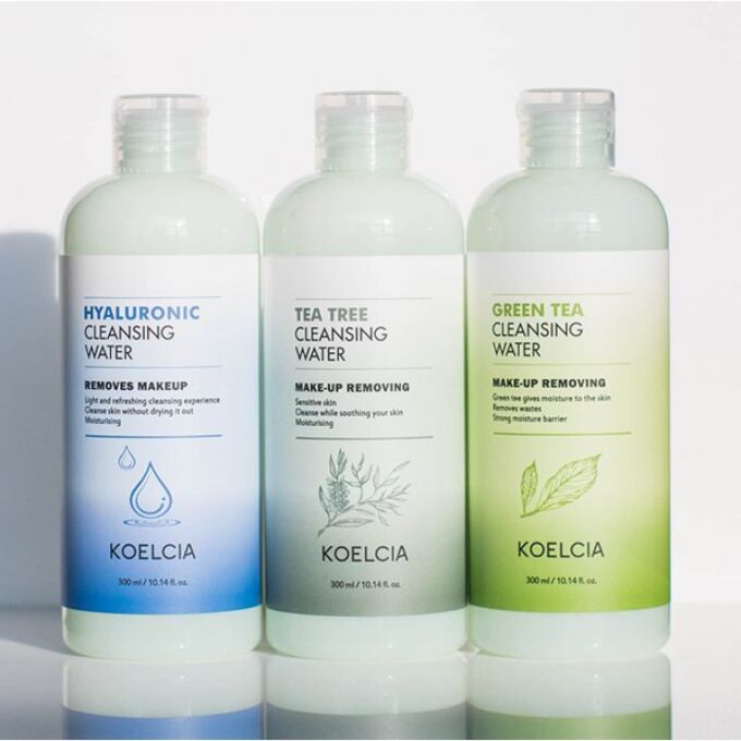 Очищающая вода для лица. KOELCIA Tea Tree Cleansing Water. Мицеллярная вода Корея Cleansing Water. Мицеллярная вода корейская косметика. Корейская вода для лица.