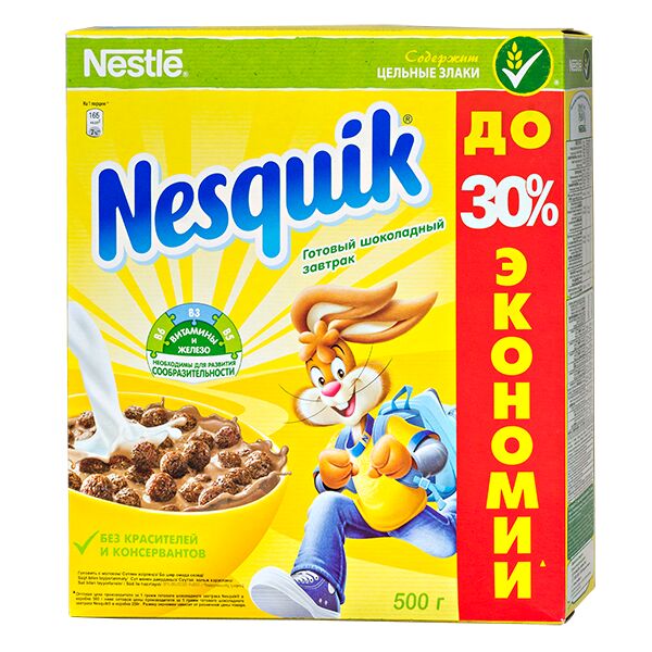 Готовый завтрак NESTLE Nesquik 500 г. 1 уп. х 10 шт.