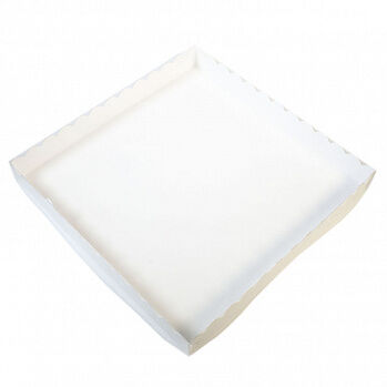 Коробка для печенья 25*25*3 см, белая с прозрачной крышкой, 50 шт