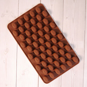 Форма силиконовая для шоколада &quot;Кофейные зерна&quot; 18,5*11, 55 ячеек