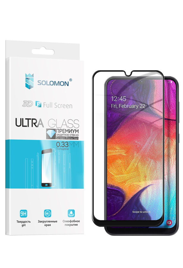 Защитное стекло Solomon для Samsung Galaxy A7 (2017) Full cover голубой