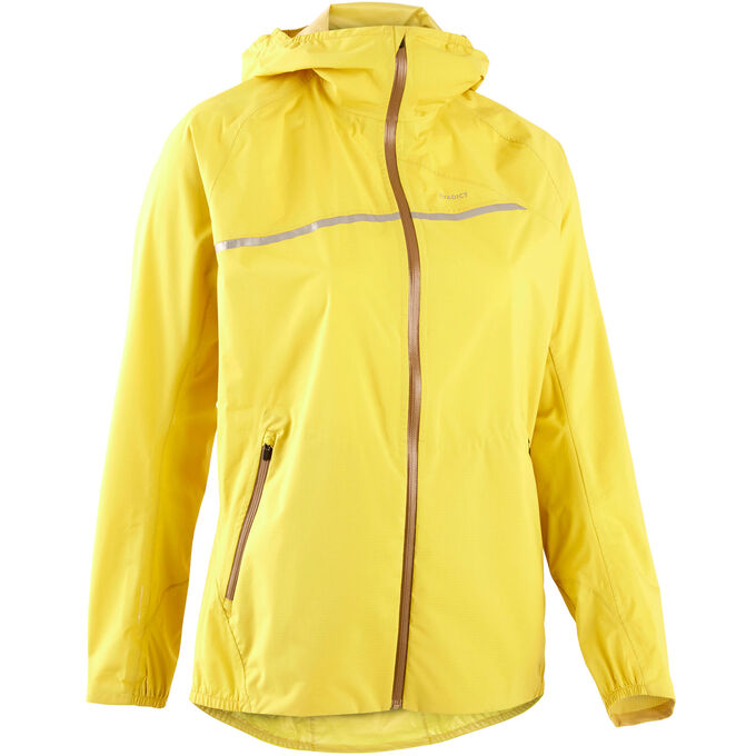 Водонепроницаемая куртка для трейлраннинга женская желтая EVADICT