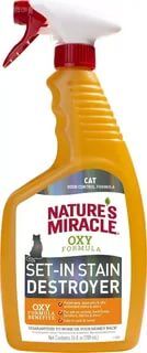 NATURE’S MIRACLE 8in1 уничтожитель пятен и запахов от кошек NM Orange-Oxy с активным кислородом, спрей 709 мл