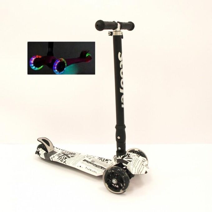 Самокат Scooter Rover Maxi до 60 кг., 4-ох колесный, светящиеся колеса №6