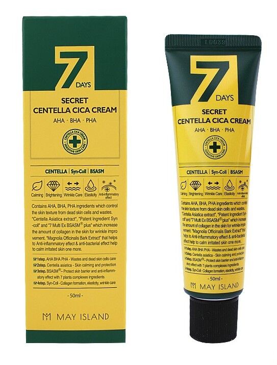 May Island 7 Days Secret Centella Cica Cream Восстанавливающий крем для проблемной кожи  с  кислотами 50мл