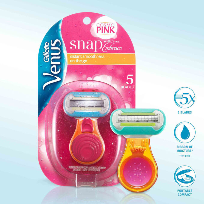 Бритва gillette venus snap embrace с 1 кассетойгель для бритья satin care