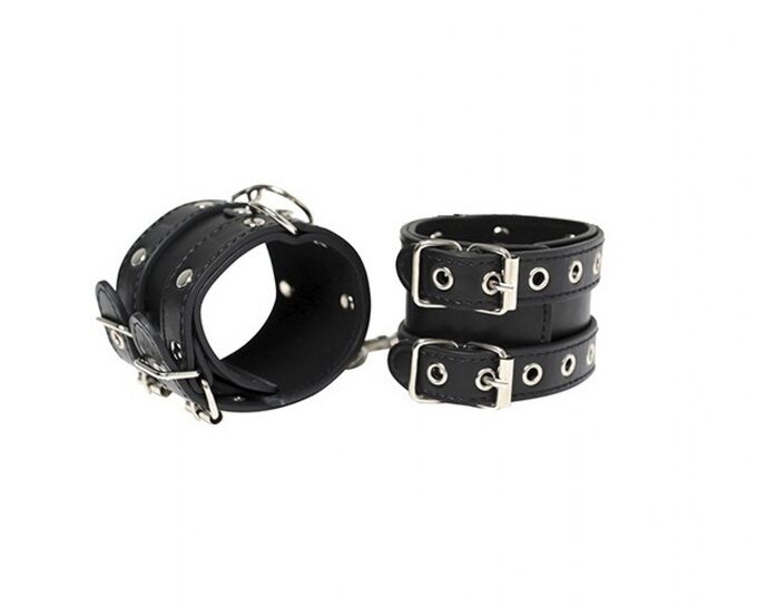 Наручники из натуральной кожи с двумя ремнями Handcuffs Джага