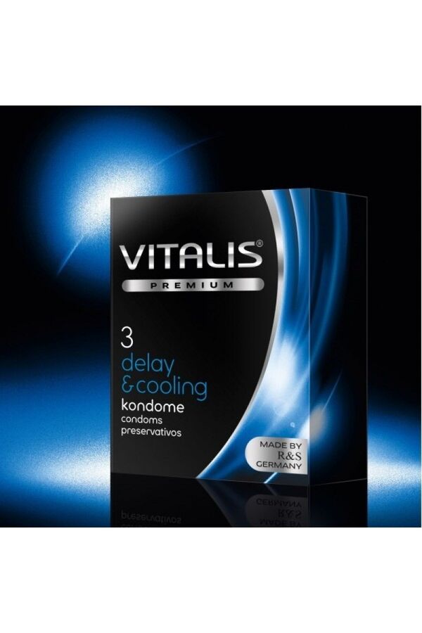 Презервативы с охлаждающим и продлевающим эффектом VITALIS Premium Delay &amp; Cooling (3 шт)