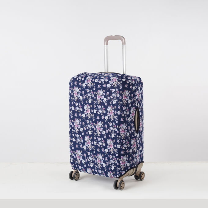 Чехол для чемодана 024 24&quot;, 41*25*59, розовые/голубые цветочки