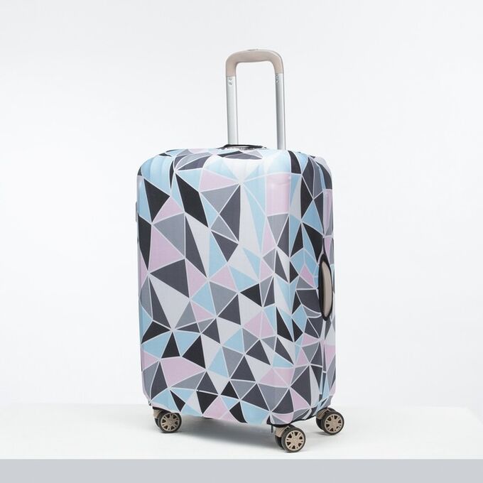 Чехол для чемодана сред 24&quot; Треугольники, 38*28*59, розовый/голубой