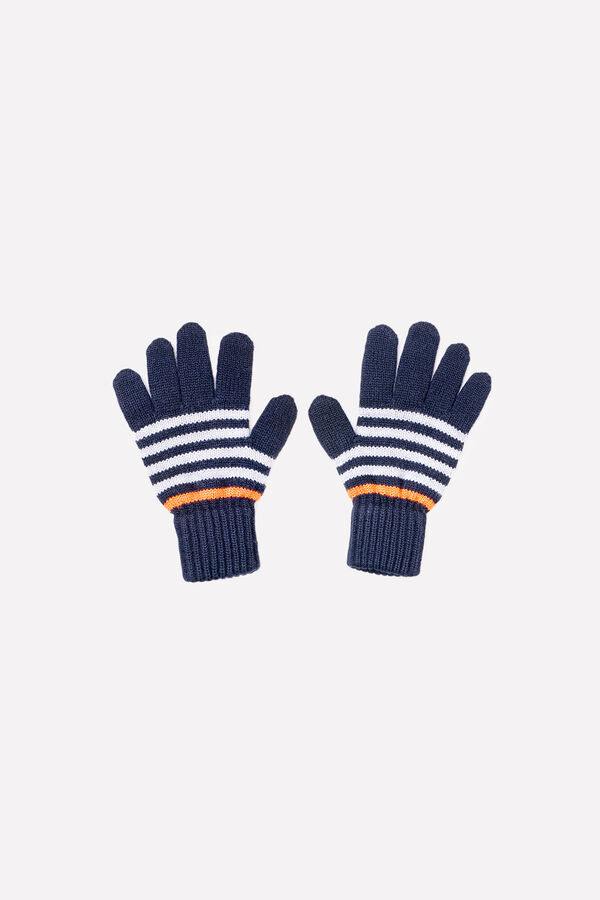 Перчатки детские Crockid К 148/ш темно-синий, ярко-оранжевый
