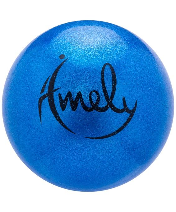 Мяч для художественной гимнастики AGB-303 15 см, синий, с насыщенными блестками
