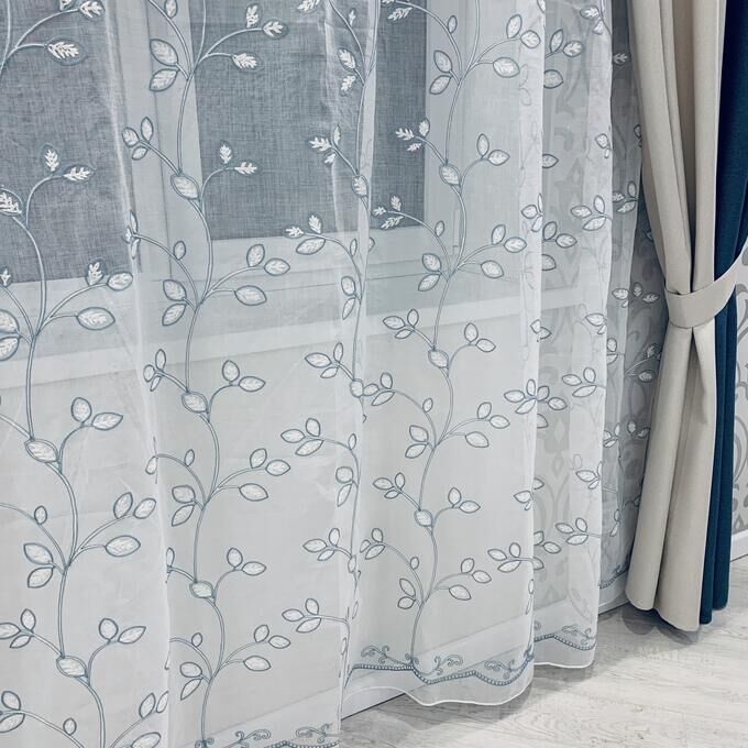 Тюль шириной 1 метр. 45590/250, высота 250 см, цвет - белоснежный. Тюль воздушная белая. Тюль метровая. Шторы метраж арт.