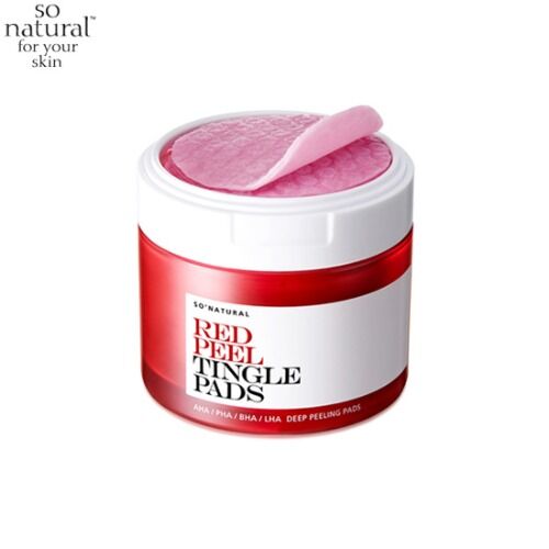 So'Natural So Natural Red Peel Tingle Pad Кислотные пады с тингл-эффектом, 50 шт