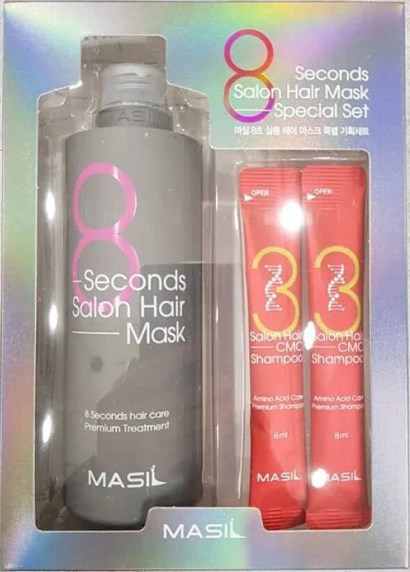 Набор для восстановления волос,Masil 8 seconds hair mask 350мл+Salon hair CMC shampoo 2шт*8мл