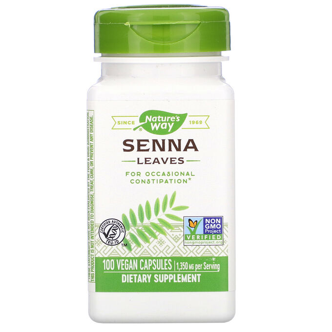 Nature&amp;#x27 - s Way, Senna Leaves, 1,350 mg, 100 Vegan Capsules