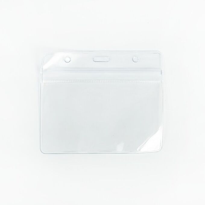 Calligrata Бейдж-карман горизонтальный, 110х90 мм, 25 мкр, с защелкой зип