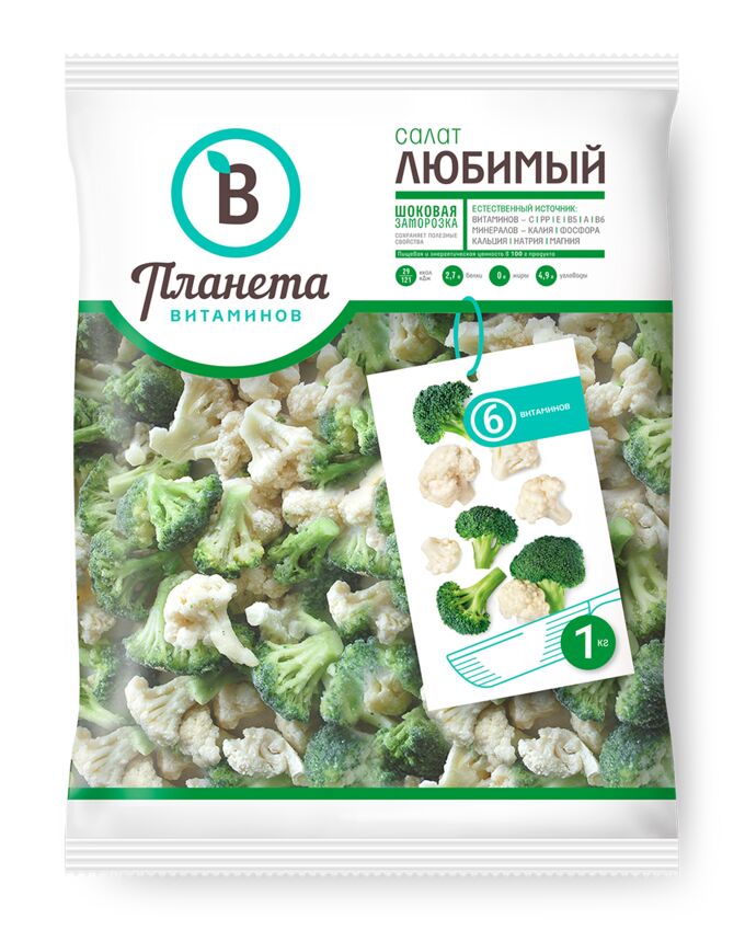 Салат Любимый Планета Витаминов 1кг | Замороженные овощные смеси ...
