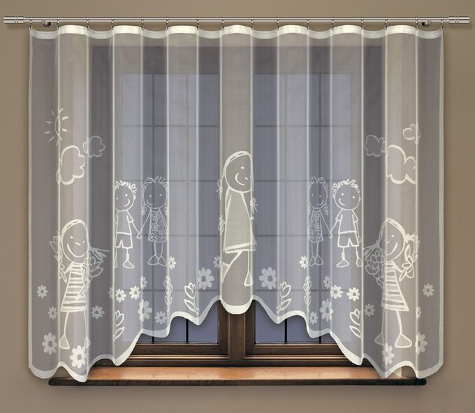Фиранка Готовые шторы арт.  245360/160, Лав стори,  размеры : 300 см ширина х 160 см высота, цвет - крем, на универсальной шторной ленте