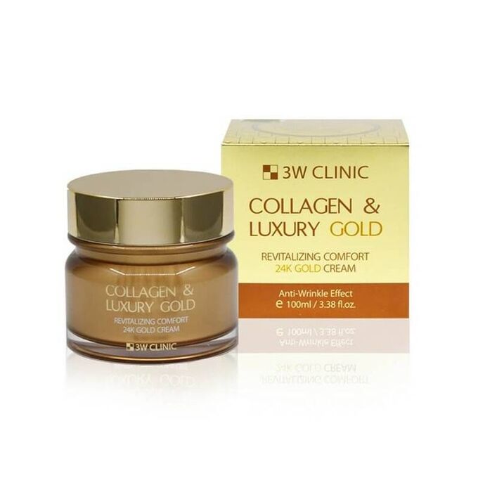 3W CLINIC Омолаживающий крем для лица с коллагеном и коллоидным золотом  Collagen &amp; Luxury Gold Cream