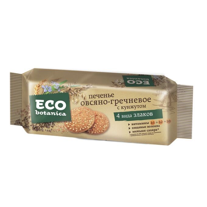 Печенье Eco Botanica овсяно-гречневое с кунжутом, 280 гр.