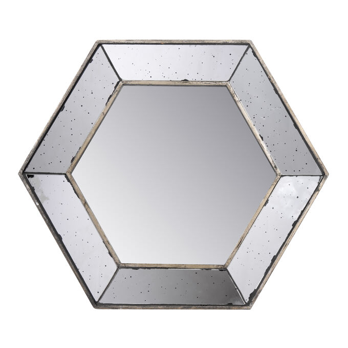 Зеркало настенное Herrick шестиугольное состаренное 47,5*54,5*10,5см