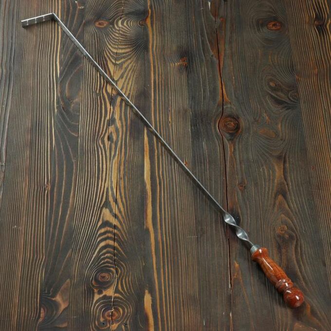СИМА-ЛЕНД Кочерга узбекская с деревянной ручкой, с узором, 70*1,6см, сталь 3мм