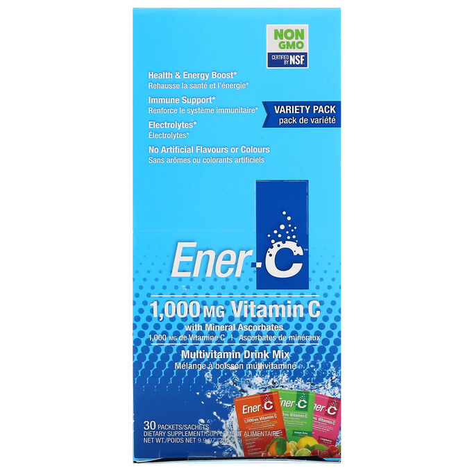 Ener-C, Витамин C, смесь для приготовления мультивитаминного напитка, ассорти, 30 пакетиков, 282,9 г (9,9 унции) в каждом