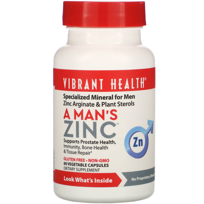Vibrant Health, A Man&amp;#x27 - s Zinc, 60 Vegetable Capsules