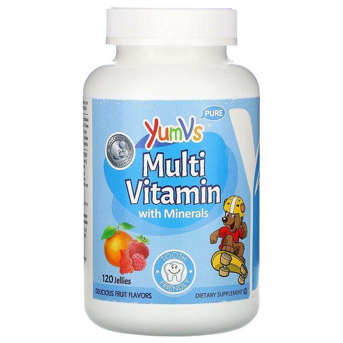 YumV&amp;#x27 - s, Multi Vitamin with Minerals, Delicious Fruit Flavors, 120 Jellies