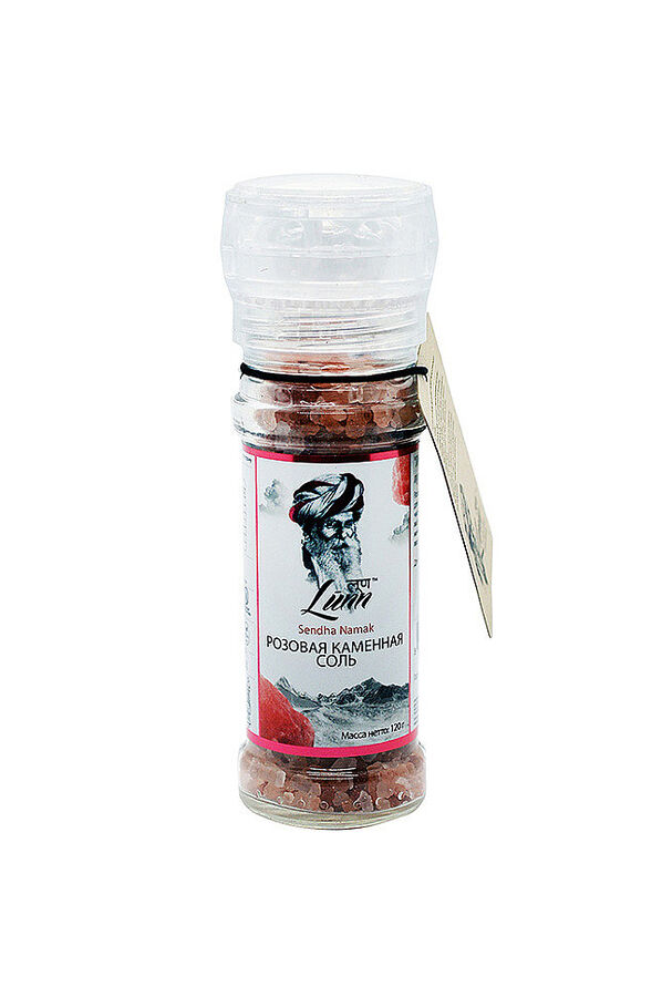 Lunn Соль розовая каменная крупная, мельница, 120гр