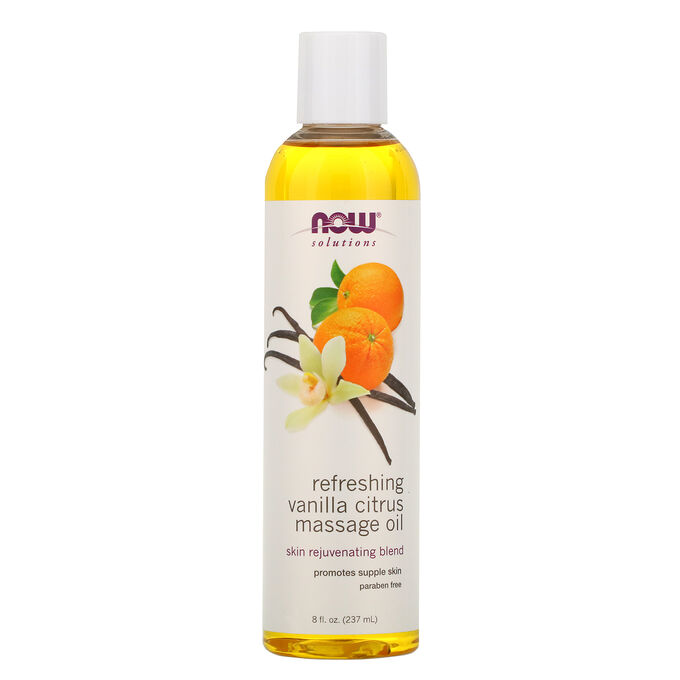 Now Foods, Solutions, Refreshing Vanilla Citrus Massage Oil, 8 fl oz (237 ml)