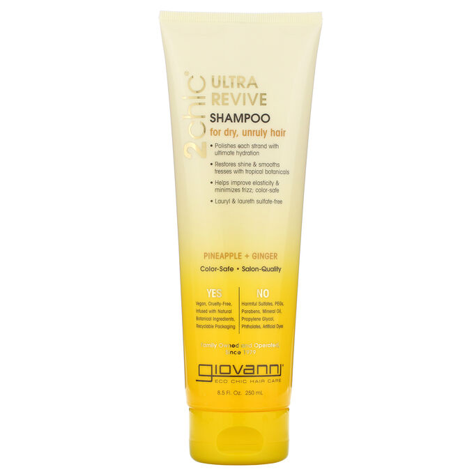 Giovanni, 2chic, Ultra-Revive Shampoo, for Dry, Unruly Hair, Pineapple &amp; Ginger, 8.5 fl oz (250 ml)