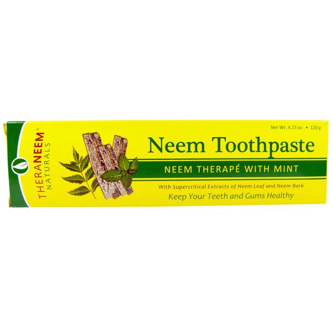 Organix South, TheraNeem Naturals, лечение на основе нима с мятой, зубная паста с мятой, 120 г (4,23 унции)