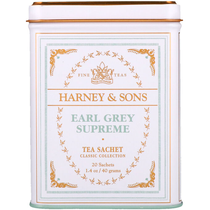 Harney &amp; Sons, Качественные сорта чая, эрл грей Supreme, 20 саше, 40 г (1,4 унции)