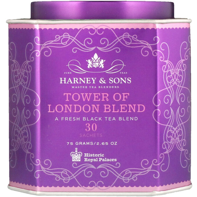 Harney &amp; Sons, Смесь «Лондонский Тауэр», свежая смесь черного чая, 30 пакетиков, 2,67 унц. (75 г)