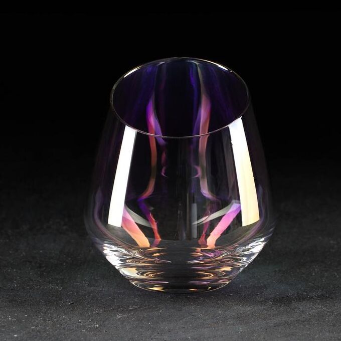 Стакан стеклянный для виски «Иллюзия», 400 мл, цвет перламутровый