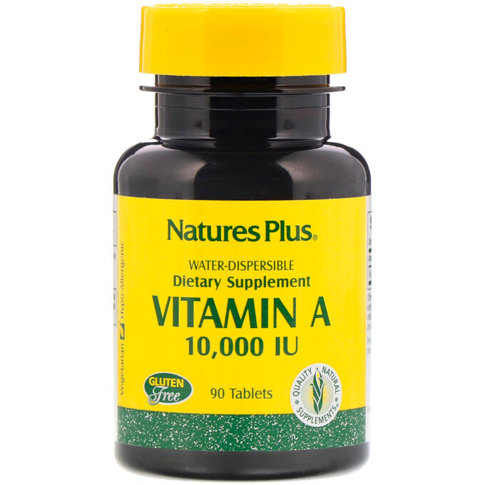 Nature&amp;#x27 - s Plus, Витамин А, 10000 МЕ, 90 таблеток
